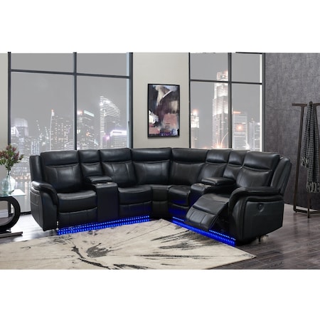 Global Furniture Usa Contemporary Agnes Um02 Black Sectional 5375